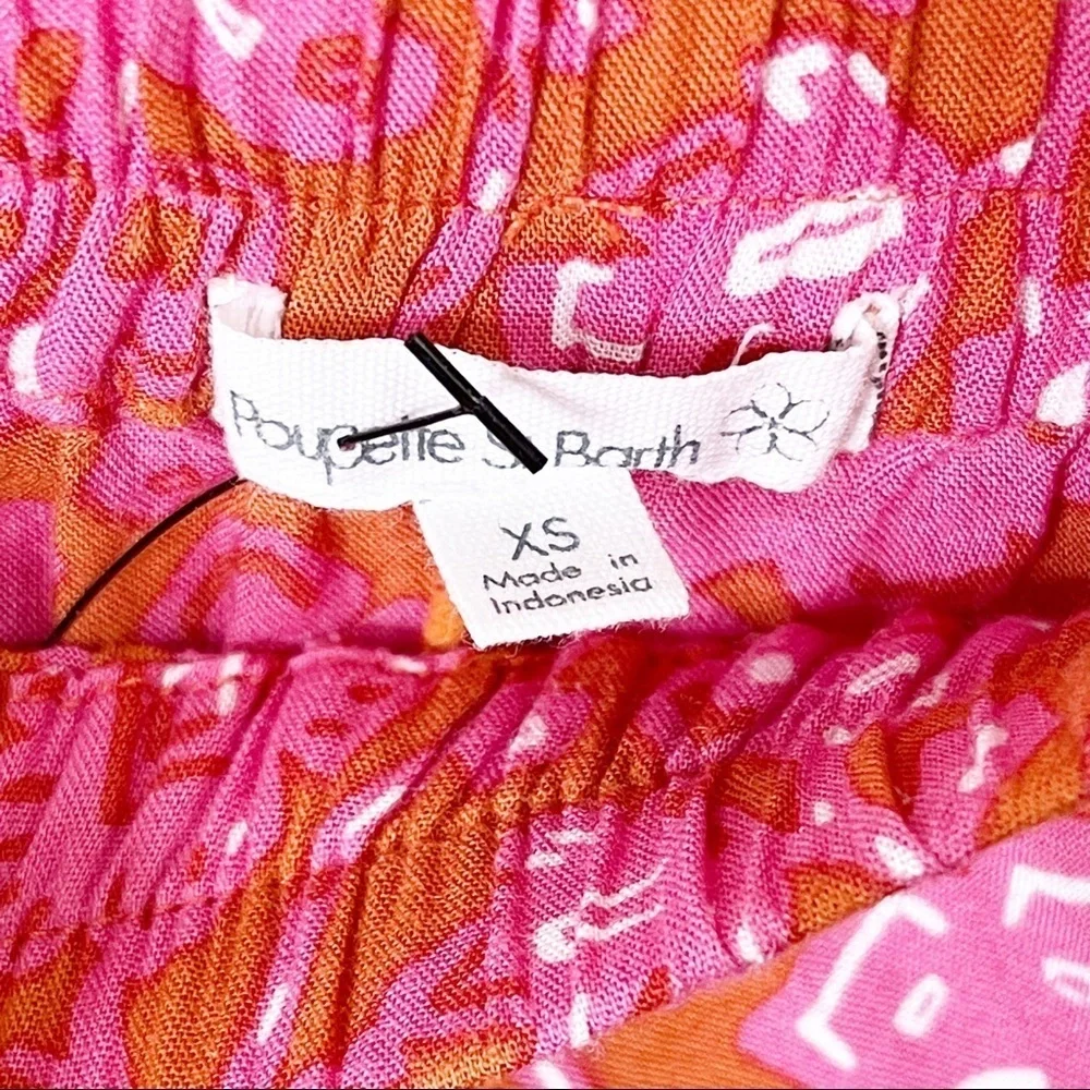 Poupette St. Barth Pink & Orange Egypt Floral Tasseled Ollie Maxi Skirt XS - Picture 6 of 8